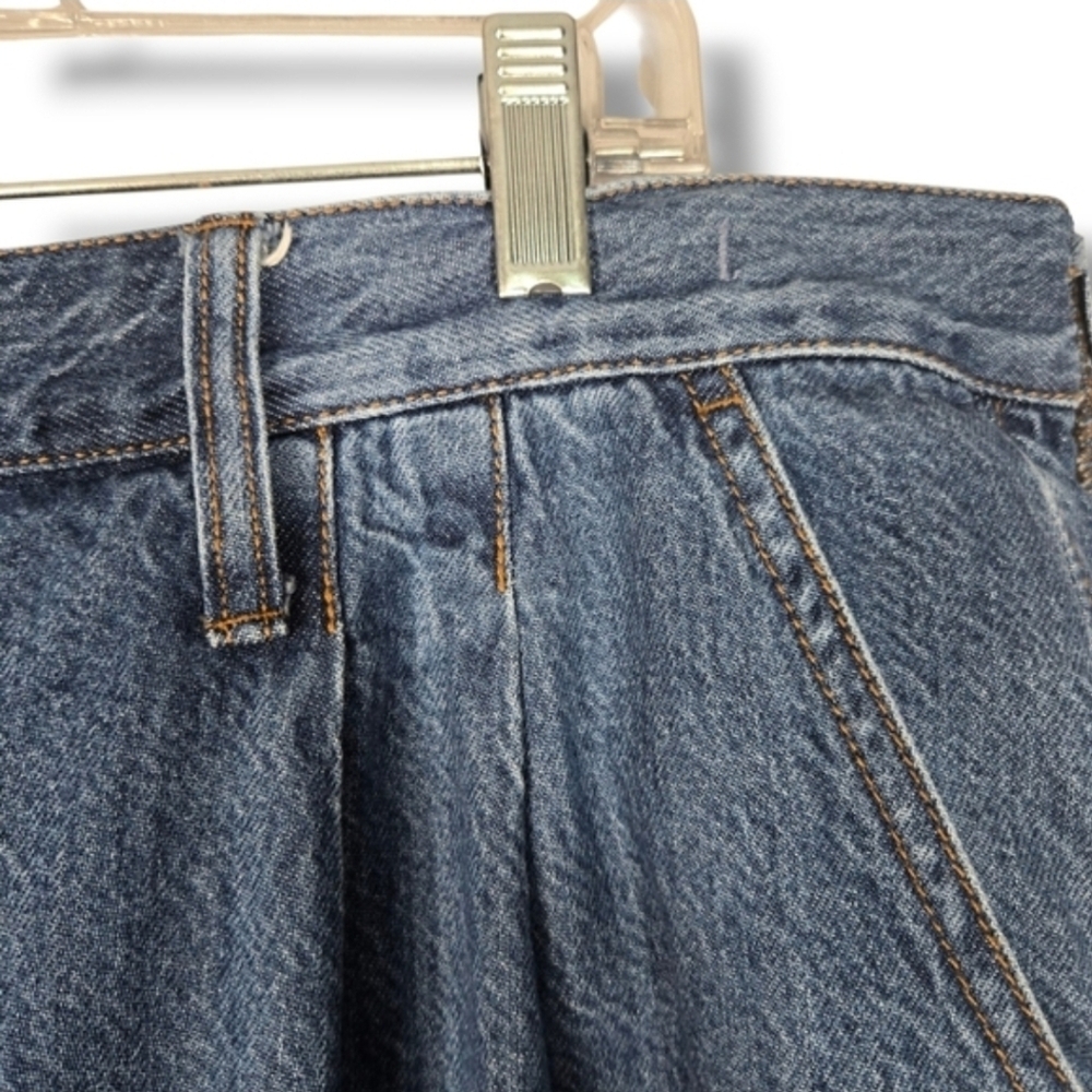 Madewell Baggy Straight Jean size 33 Pleats Wide Leg High Rise Trouser Pockets - Picture 9 of 16